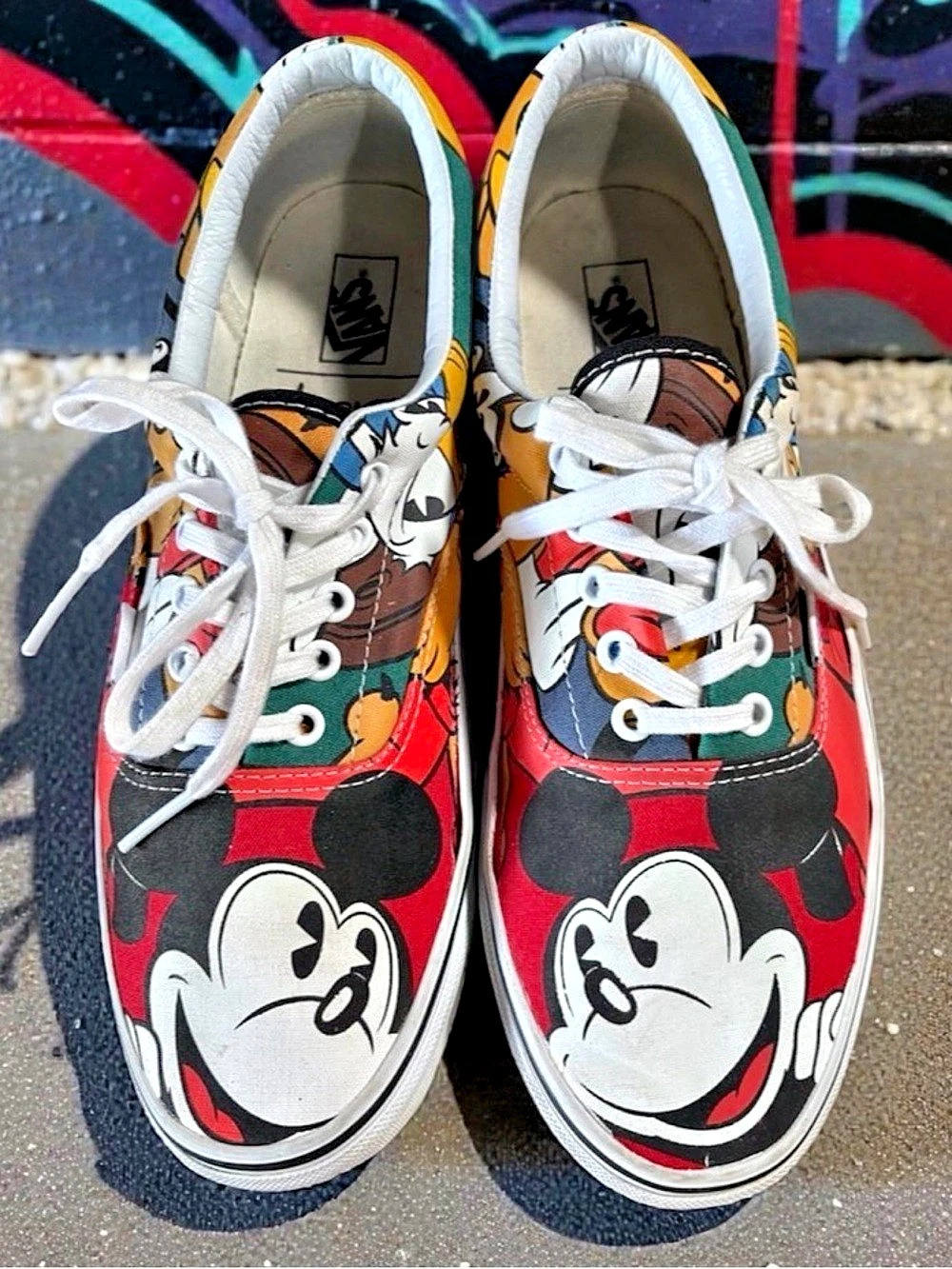 Men’s Vans Era Disney True White Multi Character Sneakers